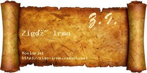 Zigó Irma névjegykártya