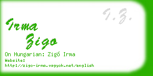 irma zigo business card