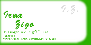 irma zigo business card